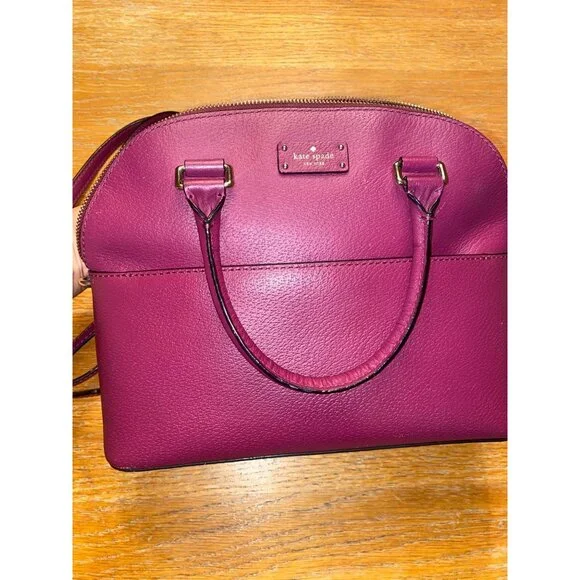 Kate Spade New York Leather Satchel Bag With Top Handles & Zipper Closure - Picture 4 of 6